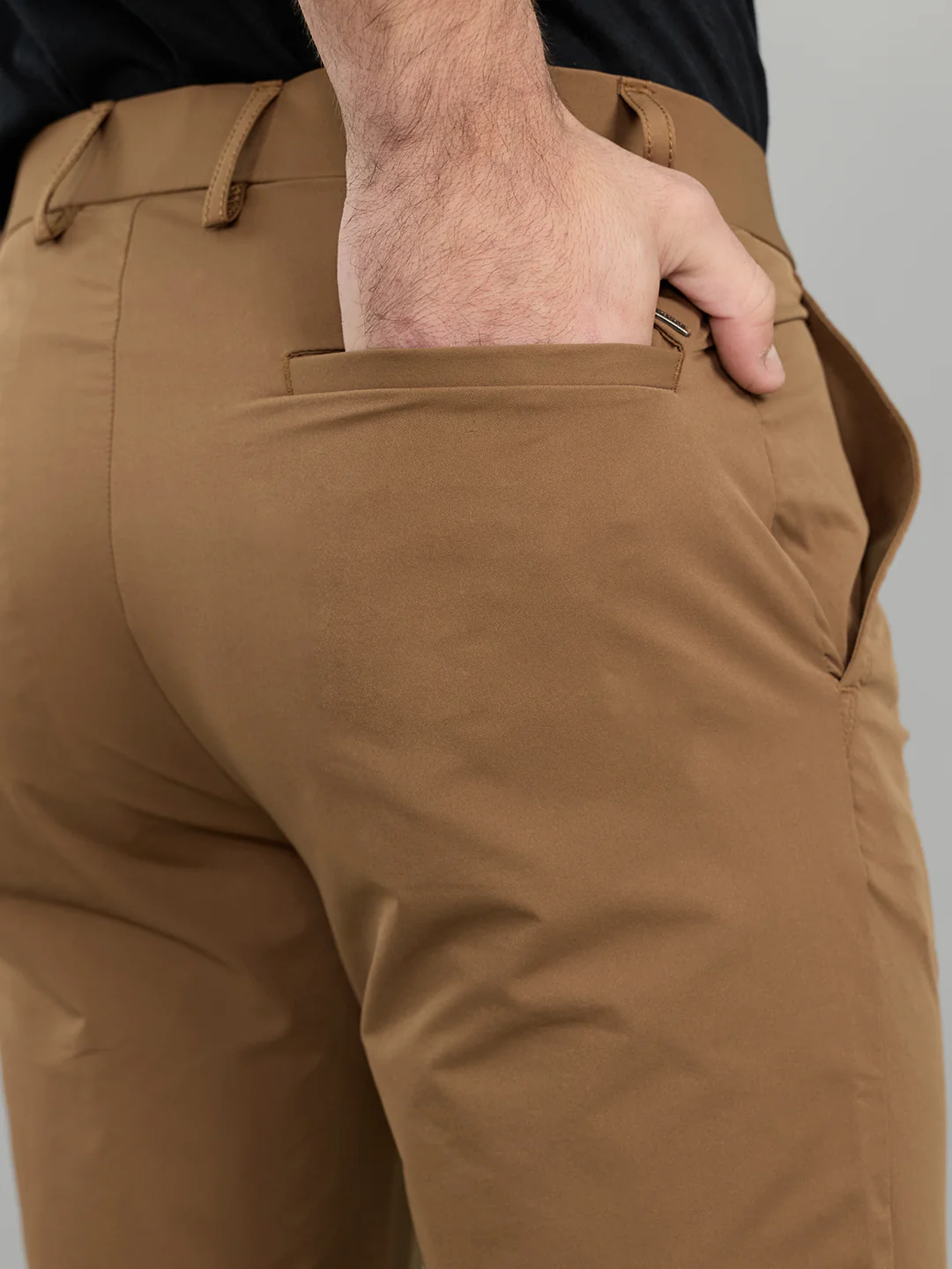 Men Brown Solid Slim Fit Trouser - Image 7