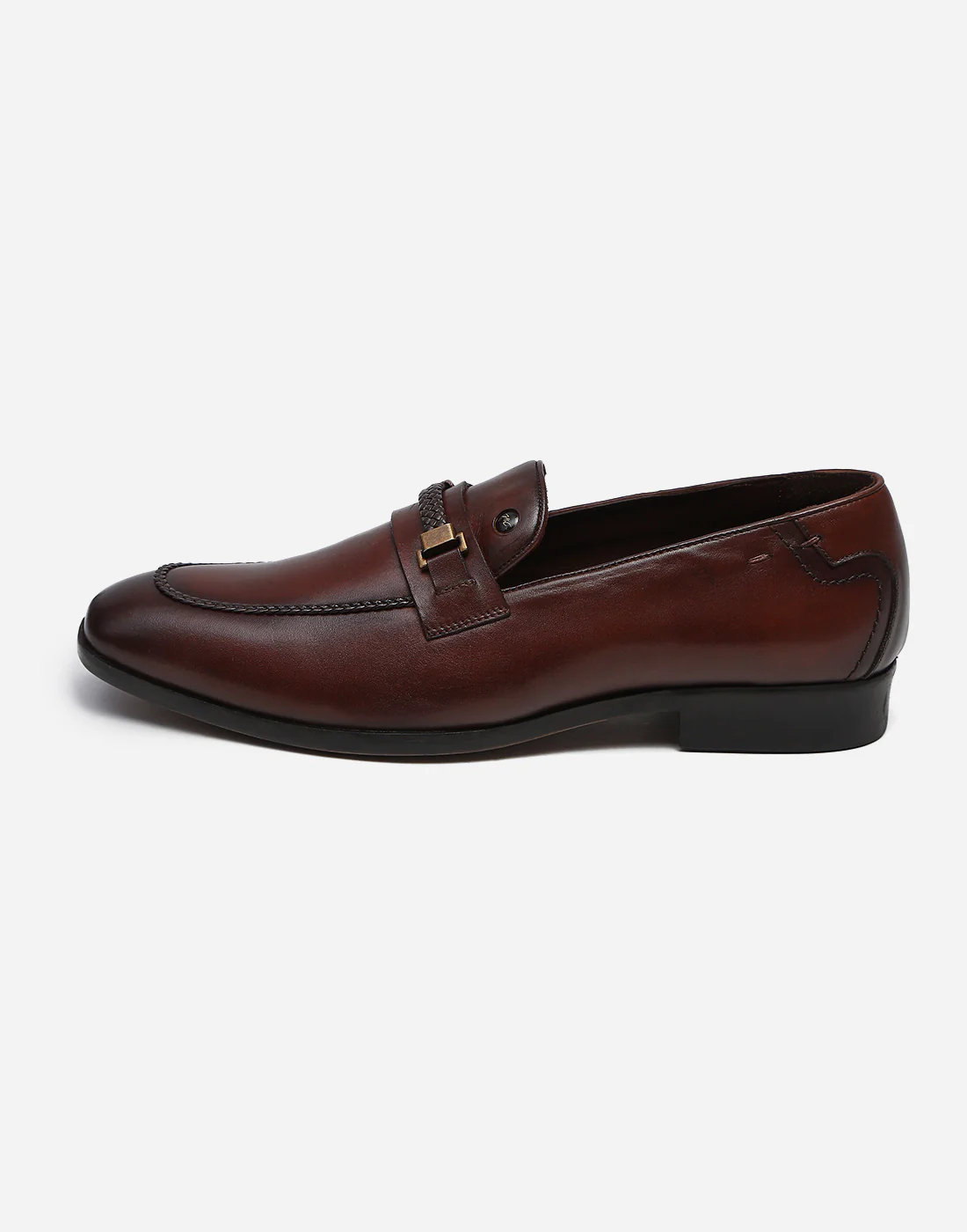 Men Burgundy Slip on Genuine Leather Loafers - Image 5