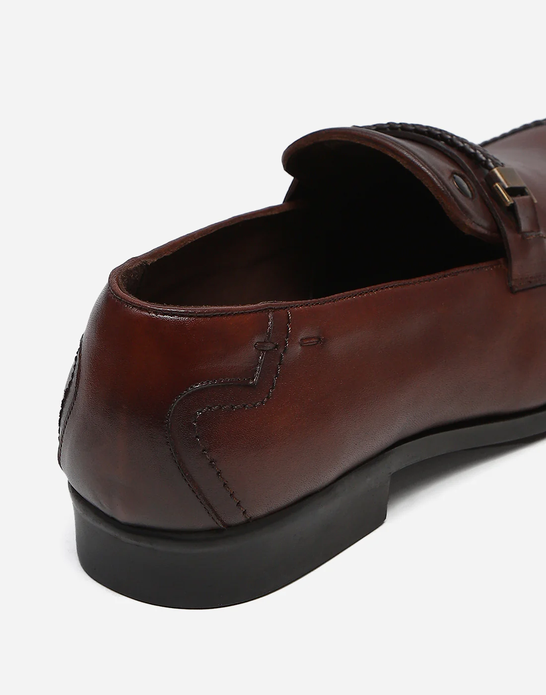 Men Burgundy Slip on Genuine Leather Loafers - Image 9