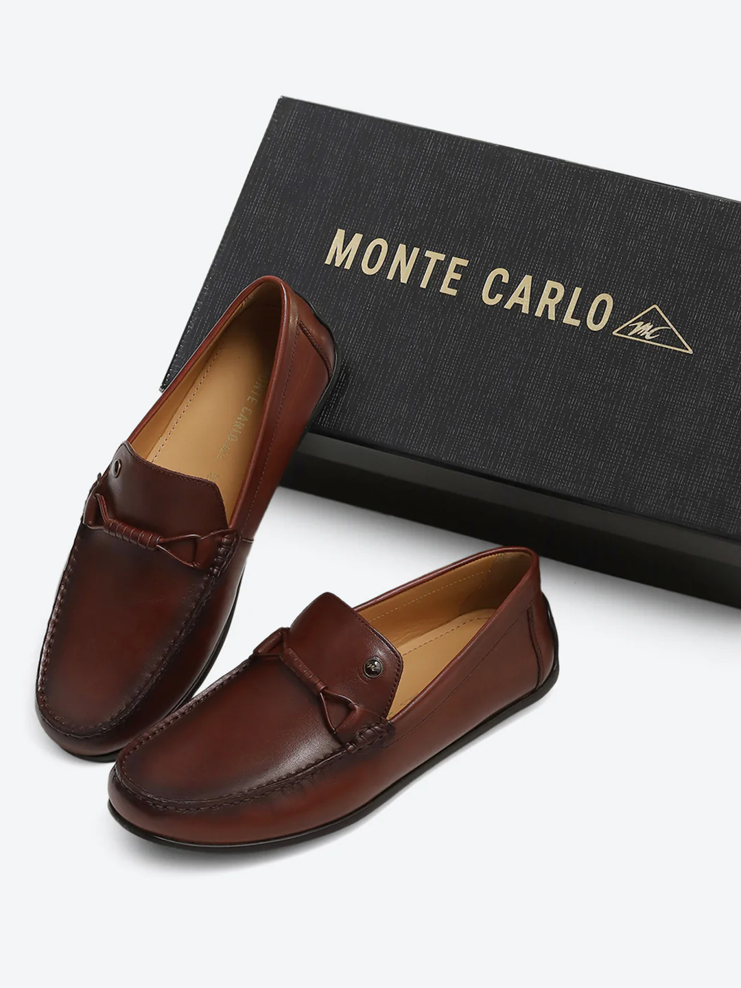 Men Burgundy Slip on Genuine Leather Loafers - Image 2