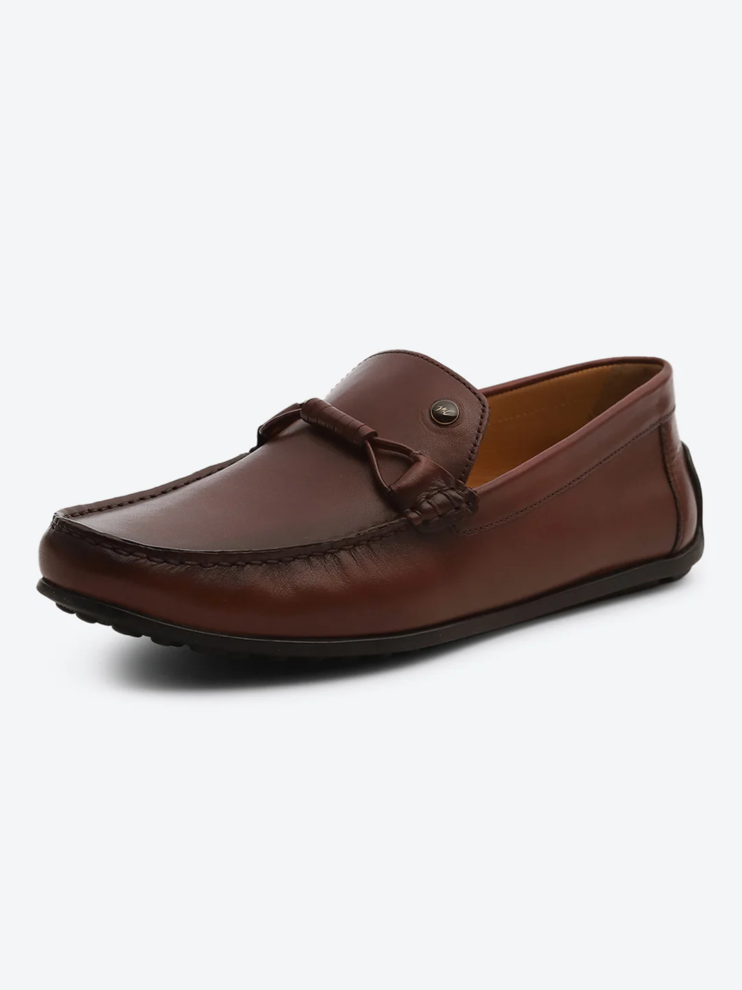 Men Burgundy Slip on Genuine Leather Loafers - Image 3