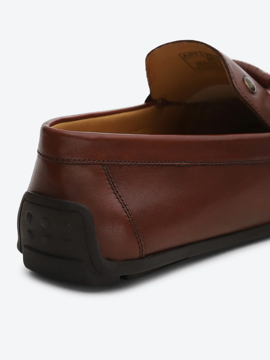 Men Burgundy Slip on Genuine Leather Loafers - Image 9