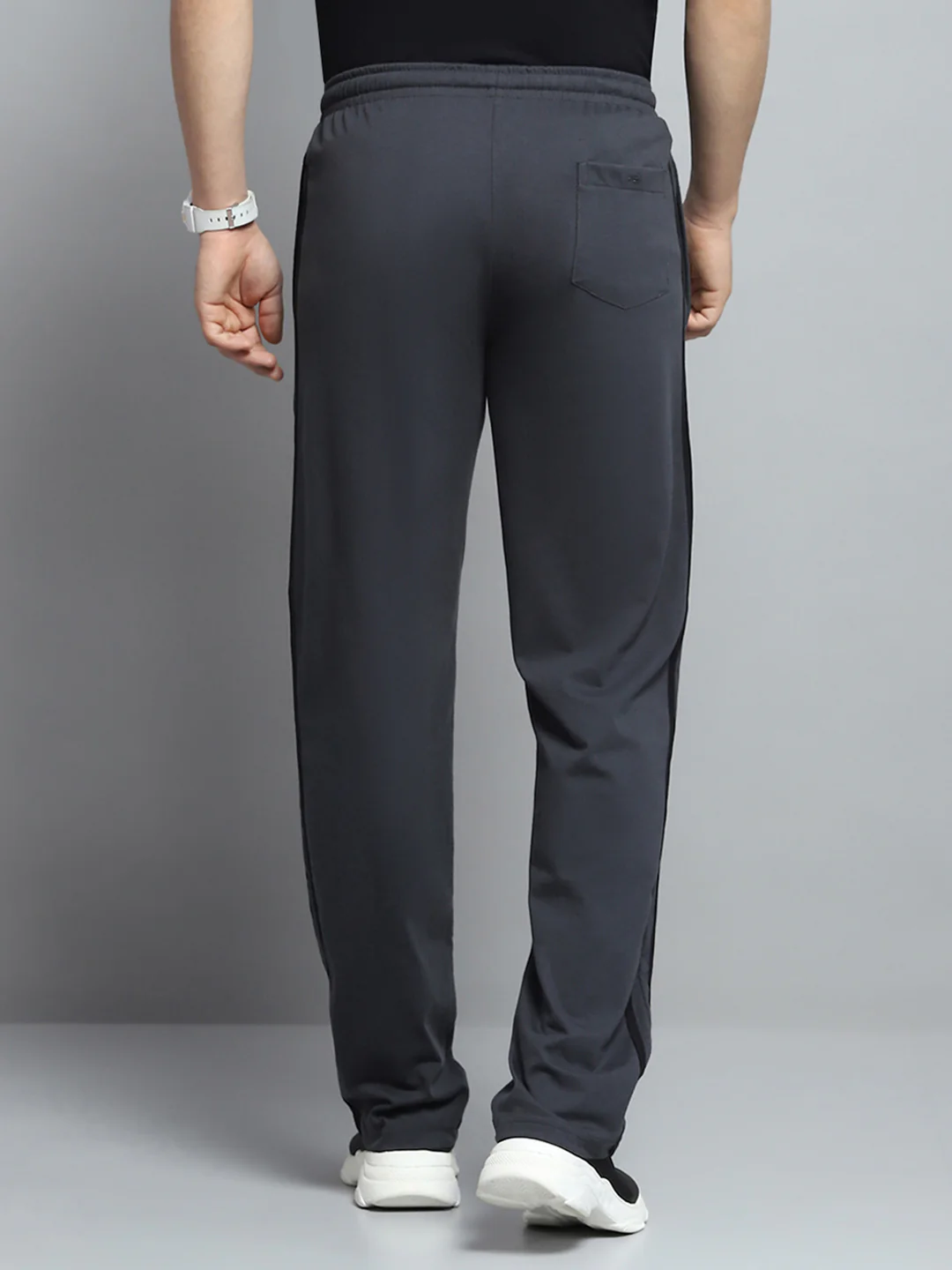 Men Charcoal Solid Regular Fit Lower - Image 5