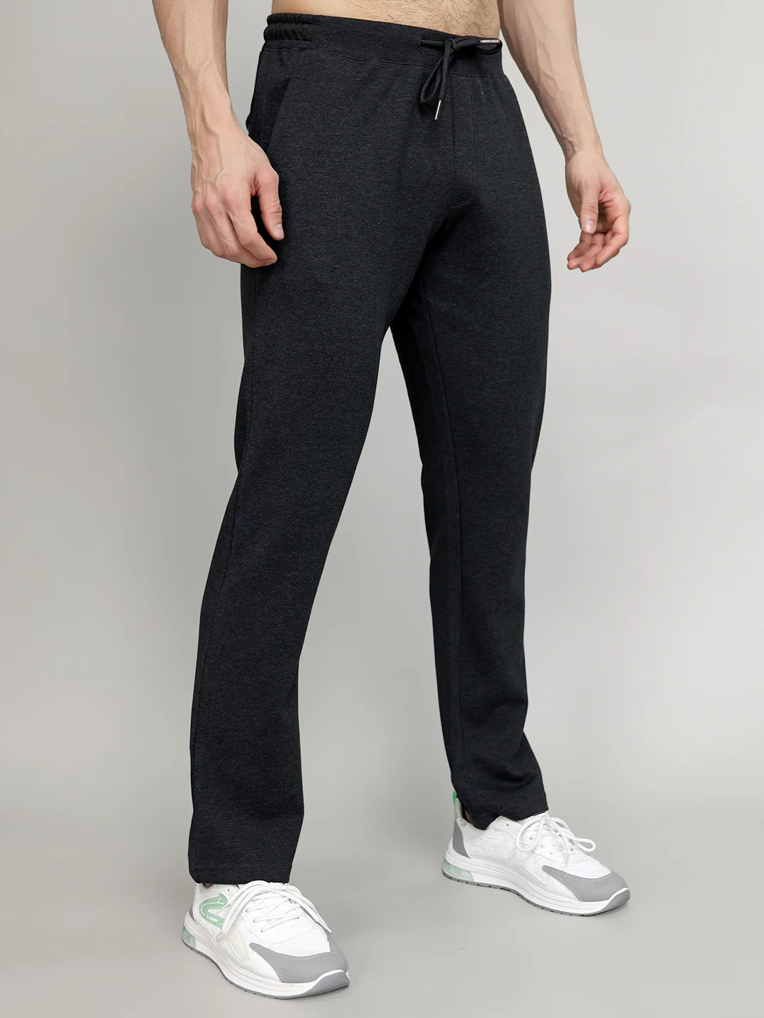 Men Charcoal Solid Regular Fit Lower - Image 3