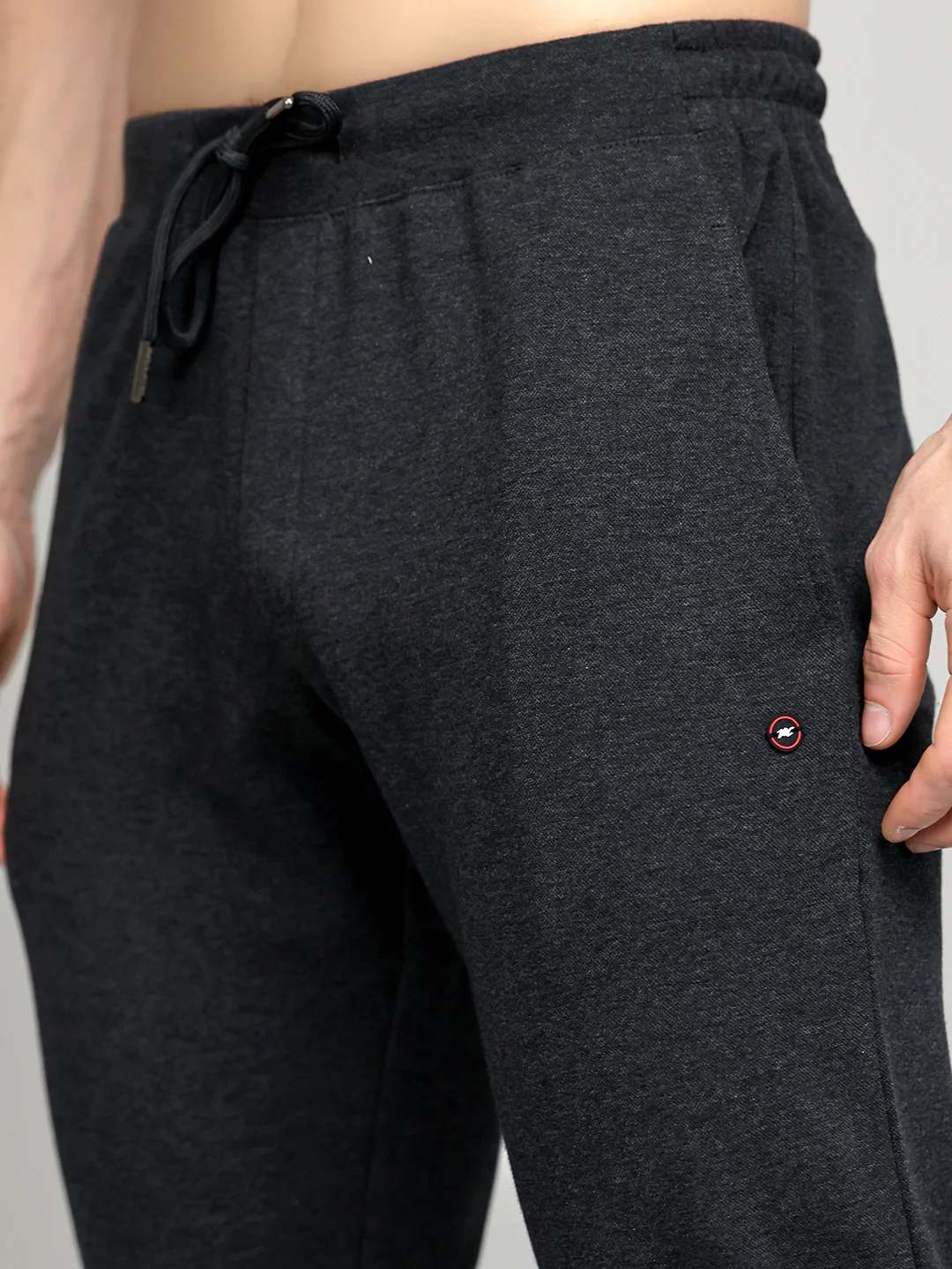 Men Charcoal Solid Regular Fit Lower - Image 4