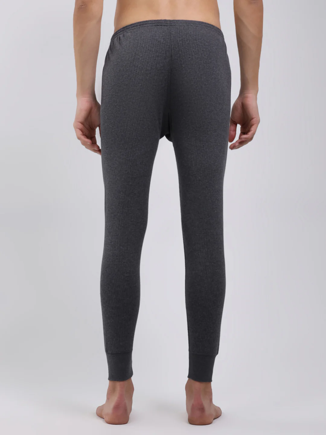 Men Charcoal Solid Regular Fit Thermal Lower - Image 5