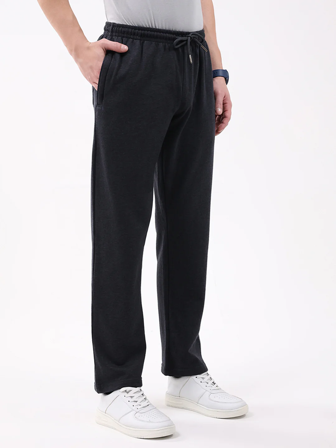 Men Charcoal Solid Regular Fit Winter Lower - Image 4