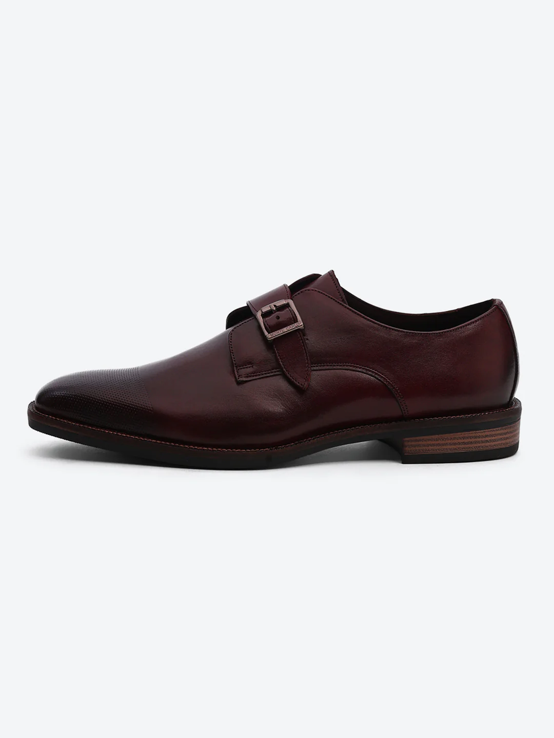 Men Cherry Elastic Leather Formal Monks - Image 4
