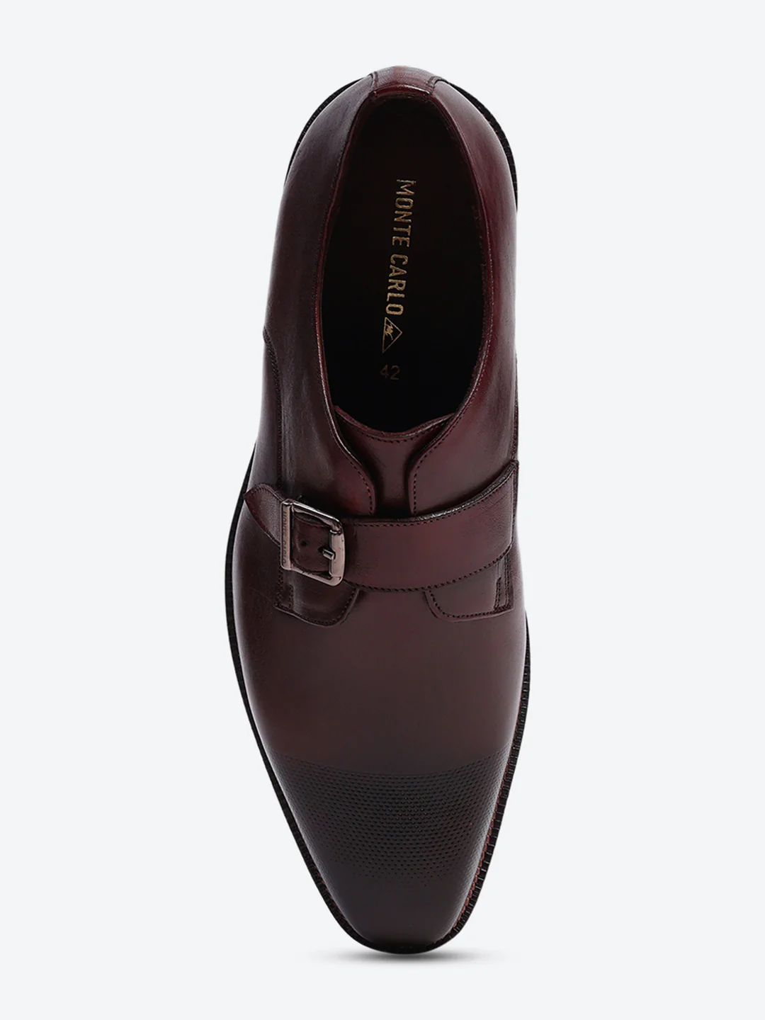 Men Cherry Elastic Leather Formal Monks - Image 6