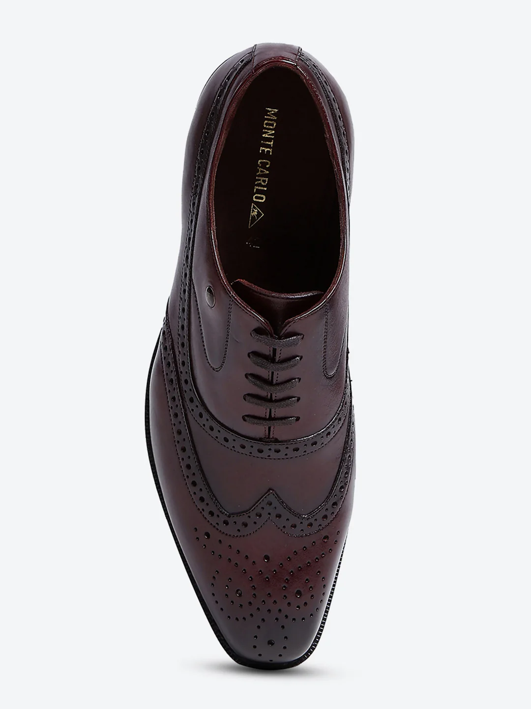 Men Cherry Lace Up Leather Formal Brogues - Image 7