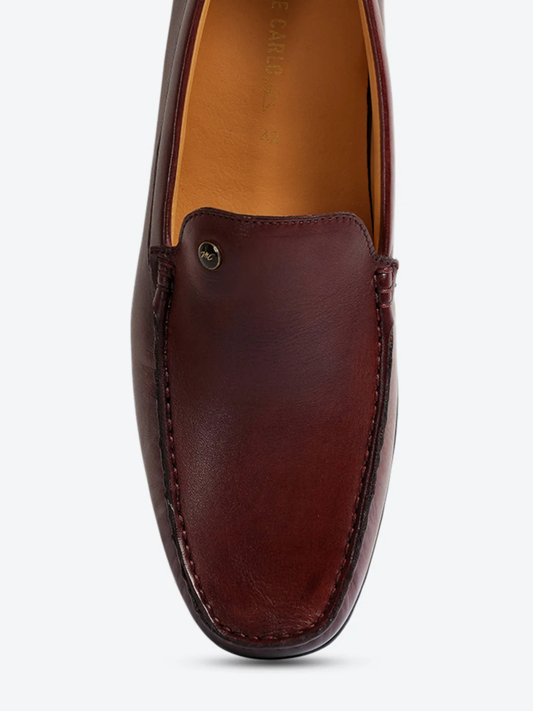Men Cherry Slip on Genuine Leather Loafers - Image 7