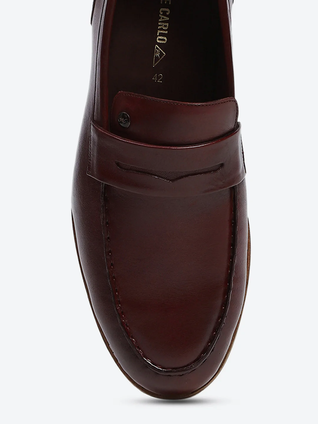 Men Cherry Slip on Genuine Leather Penny Loafers - Image 7