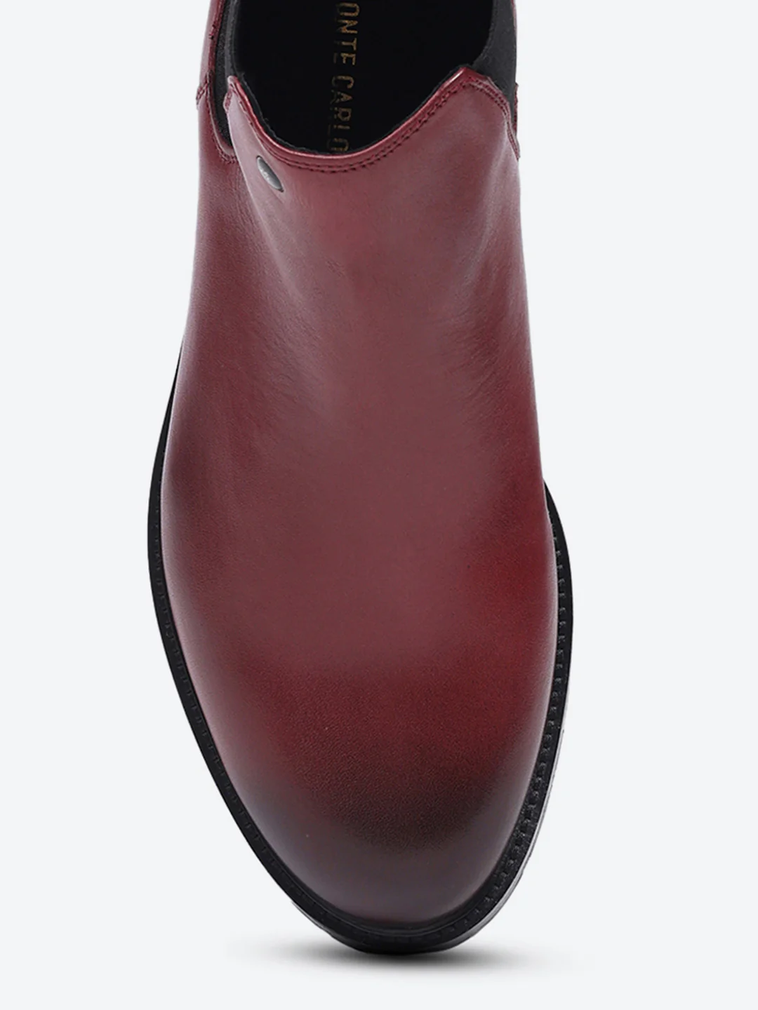 Men Cherry Slip on Leather Chelsea Boots - Image 8