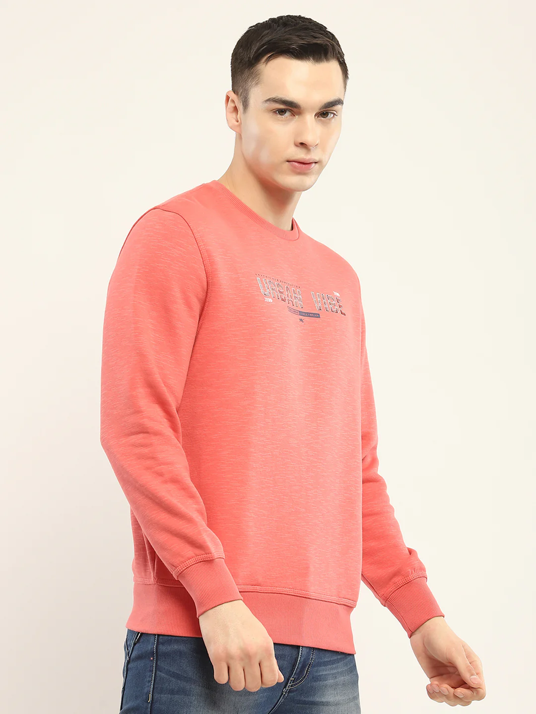 Men Coral Printed Round Neck Full Sleeve Sweatshirt - Image 4