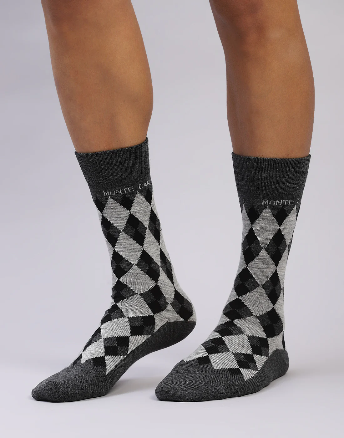 Men Cotton Blend Self Design Calf Length Socks (1 Pair) - Image 2