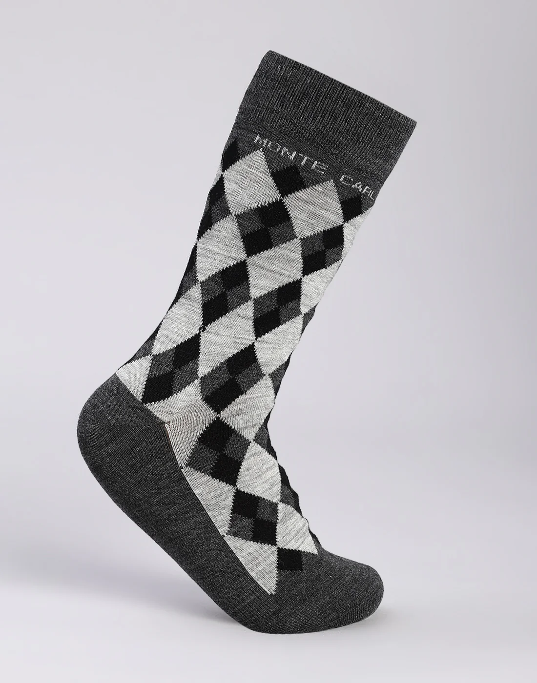 Men Cotton Blend Self Design Calf Length Socks (1 Pair) - Image 3