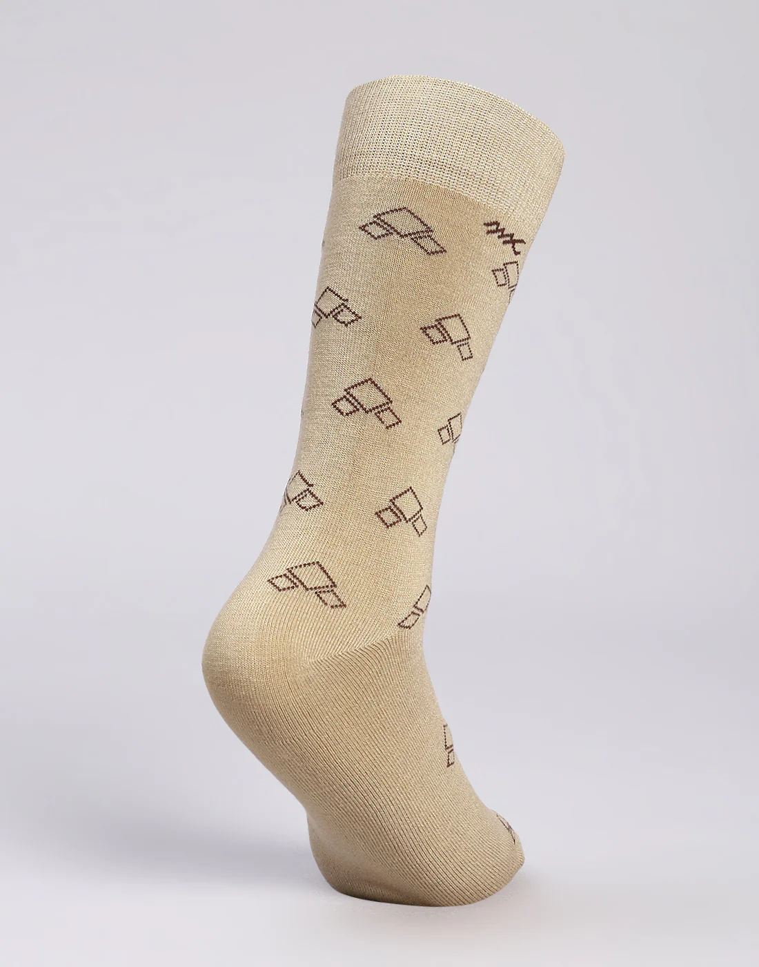 Men Cotton Blend Self Design Calf Length Socks (1 Pair) - Image 4