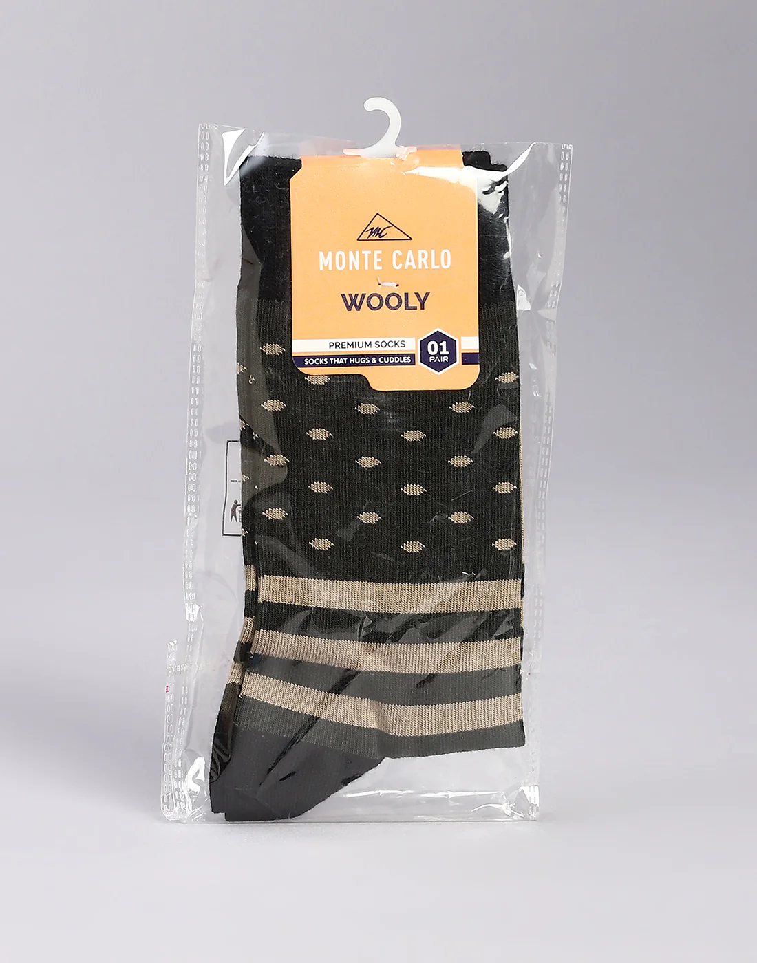 Men Cotton Blend Self Design Calf Length Socks (1 Pair) - Image 5