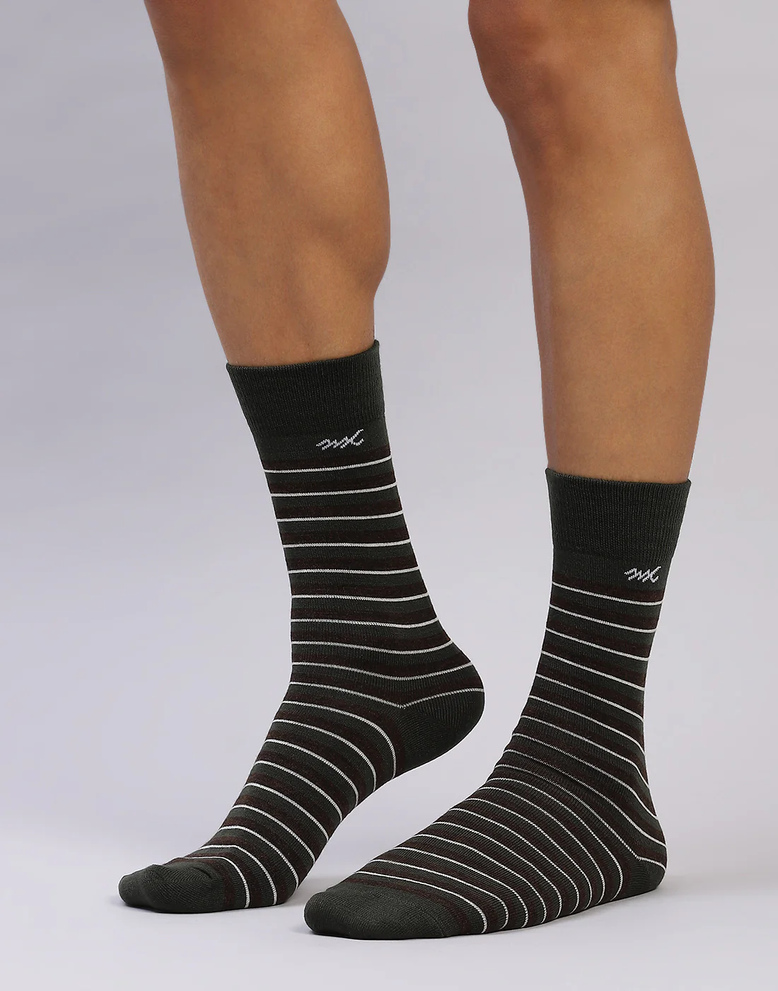 Men Cotton Blend Self Design Calf Length Socks (1 Pair) - Image 2
