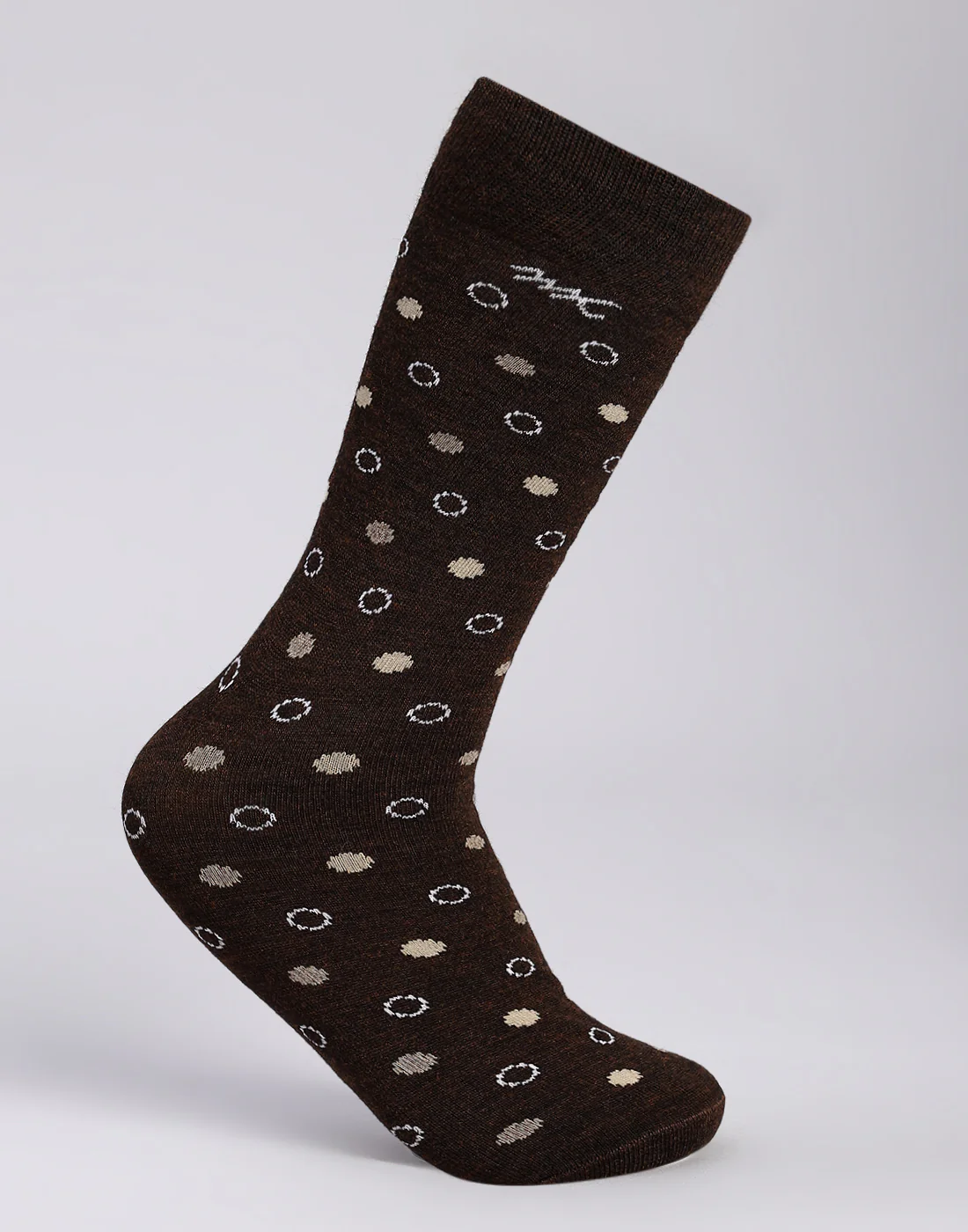 Men Cotton Blend Self Design Calf Length Socks (1 Pair) - Image 3
