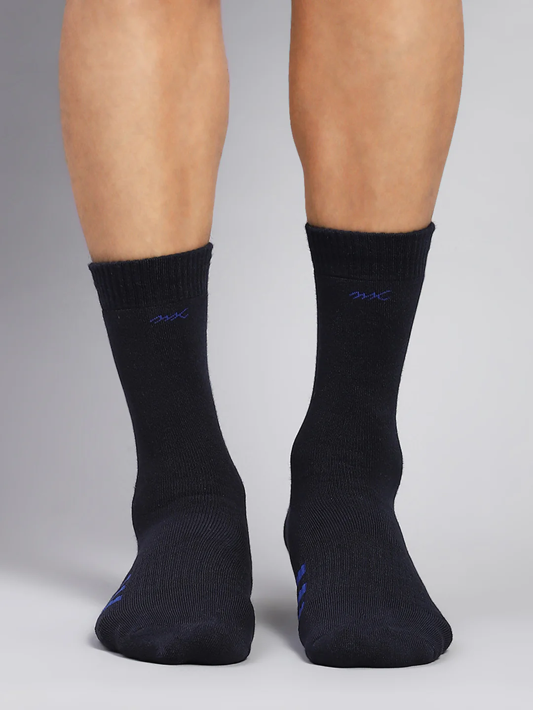 Men Cotton Blend Solid Calf Length Socks (Pack of 3) - Image 10