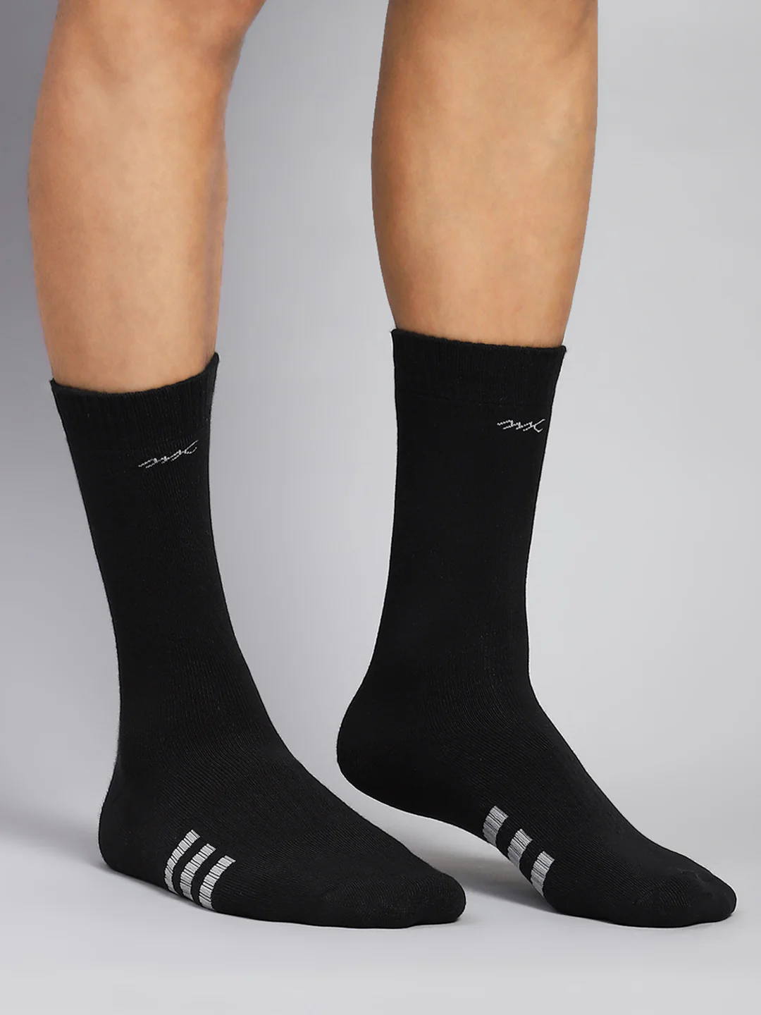 Men Cotton Blend Solid Calf Length Socks (Pack of 3) - Image 7