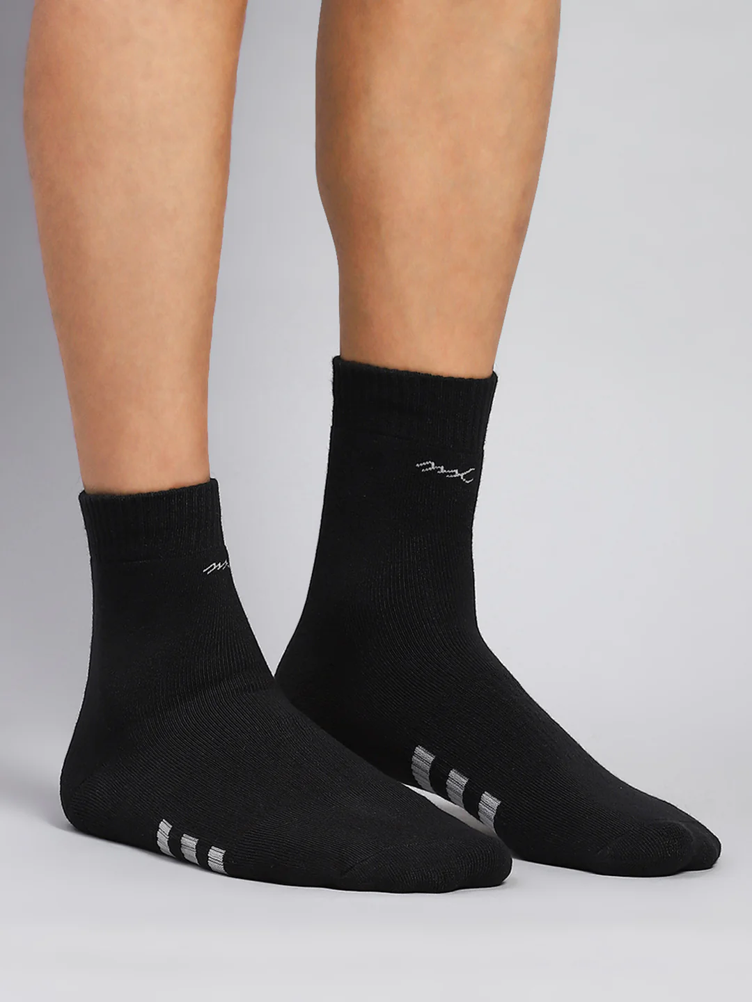 Men Cotton Blend Solid Calf Length Socks (Pack of 3) - Image 11