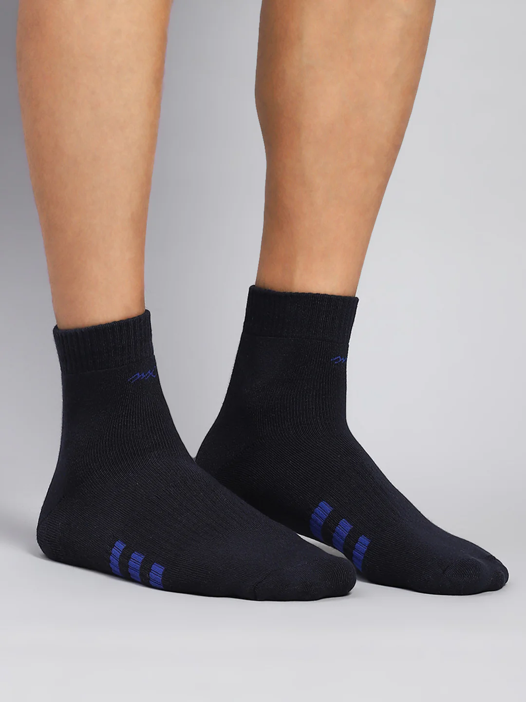 Men Cotton Blend Solid Calf Length Socks (Pack of 3) - Image 3