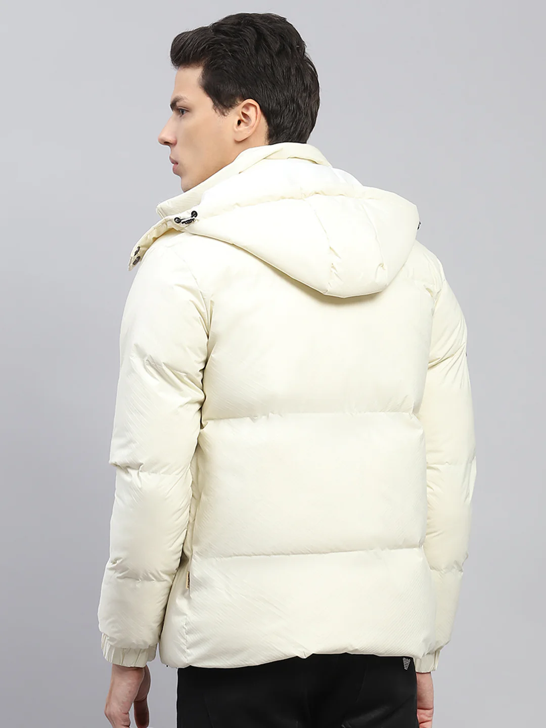 Men Cream Solid Detachable Hood Full Sleeve Jacket - Image 7
