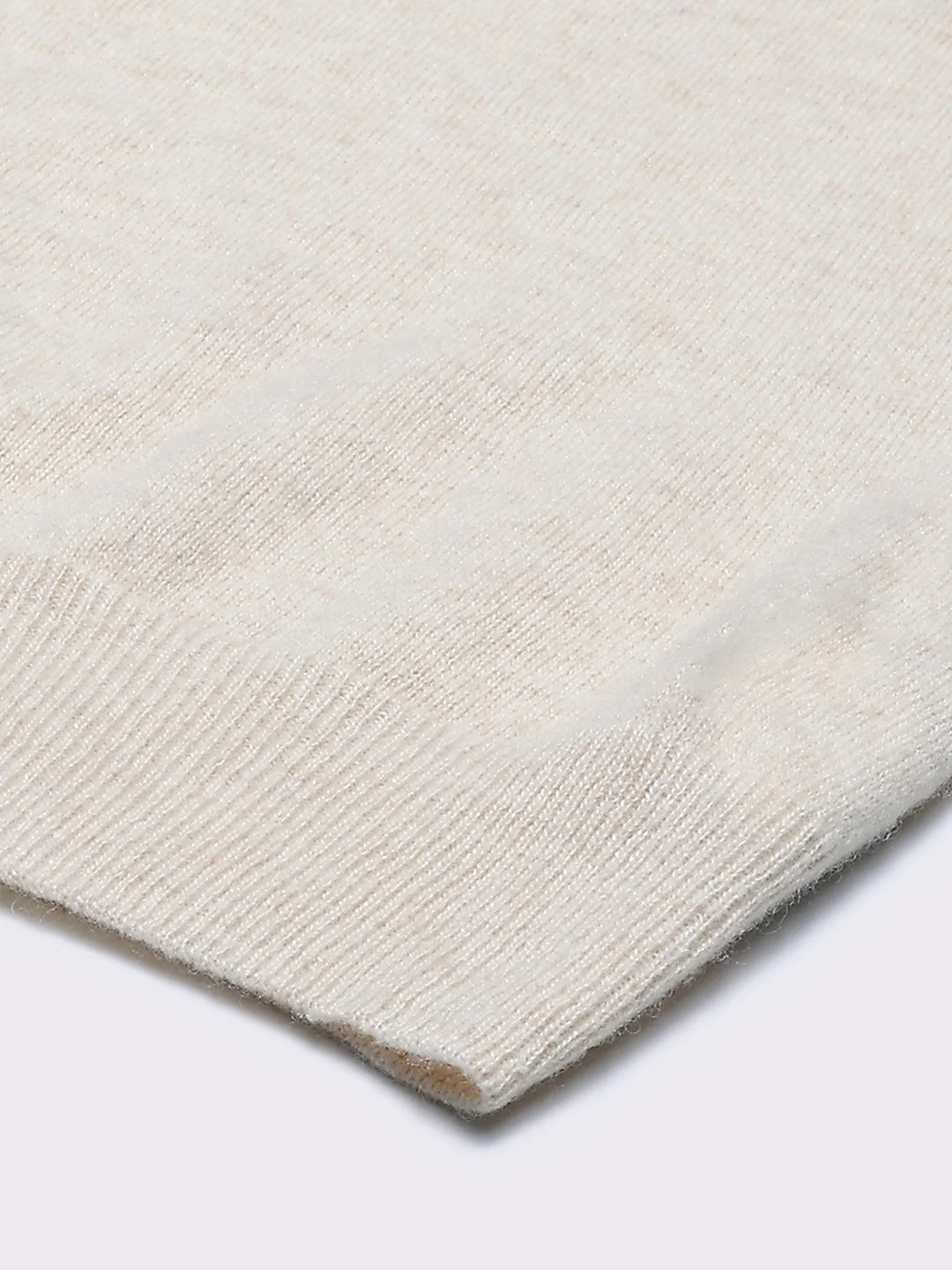 Men Cream Solid V Neck Sleeveless Sweater - Image 8