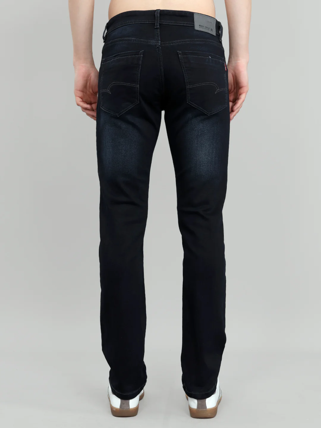 Men Dark Blue Light Wash Narrow Fit Denim - Image 5