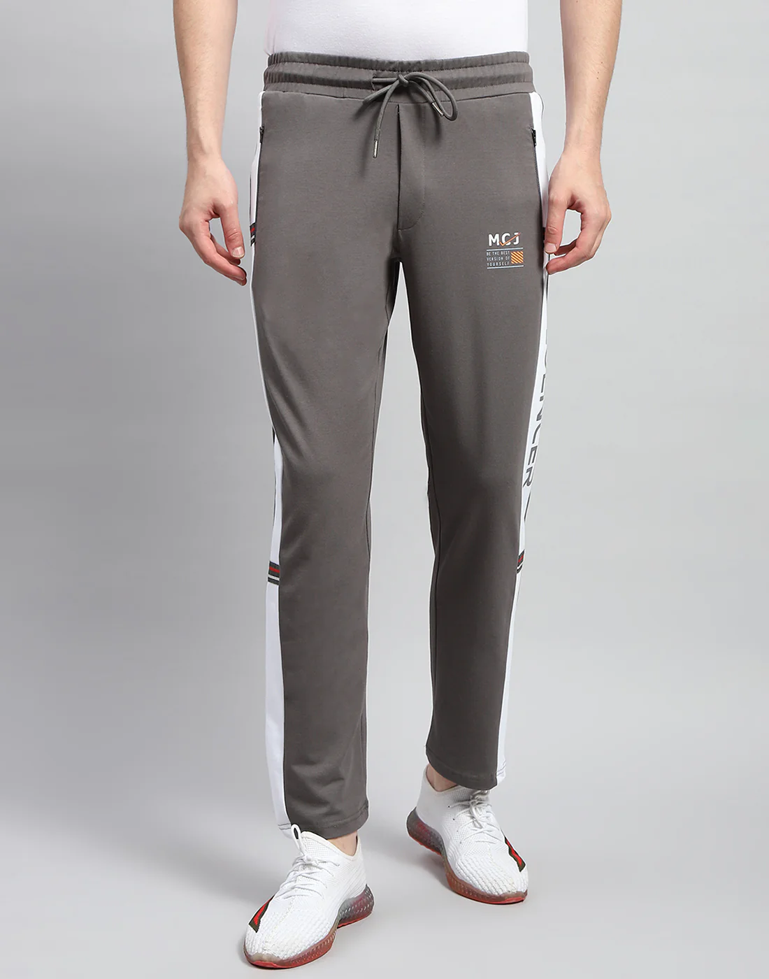 Men Dark Grey Solid Regular Fit Lower - Image 3