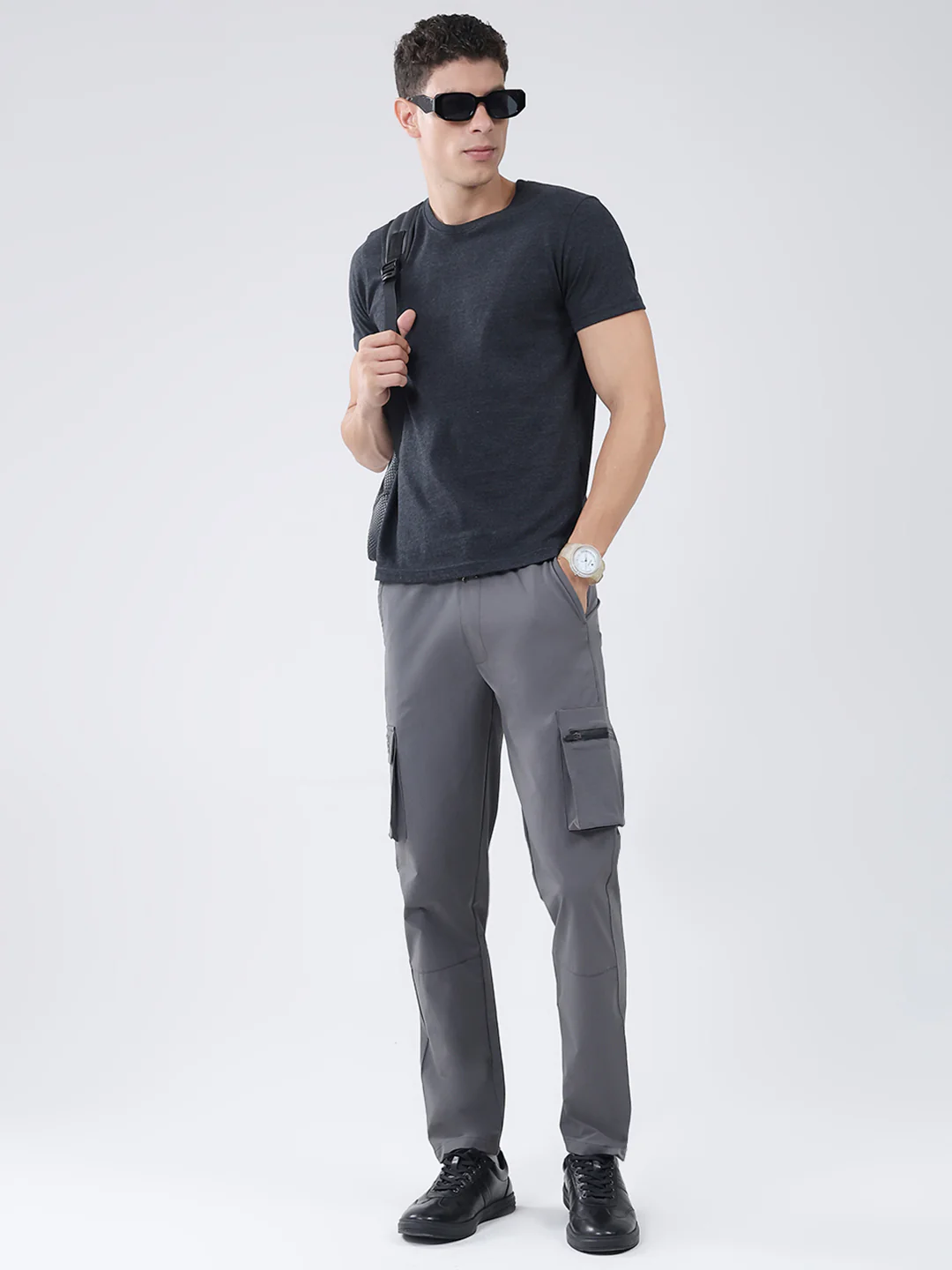 Men Dark Grey Solid Regular Fit Winter Lower - Image 2