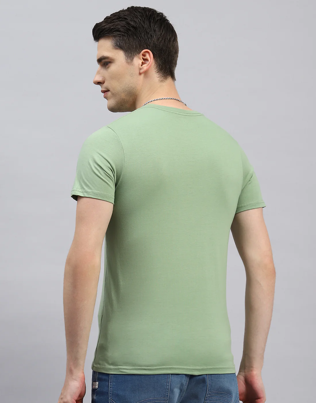 Men Green, Blue & Pink Solid Round Neck Half Sleeve T-Shirt (Pack of 3) - Image 9