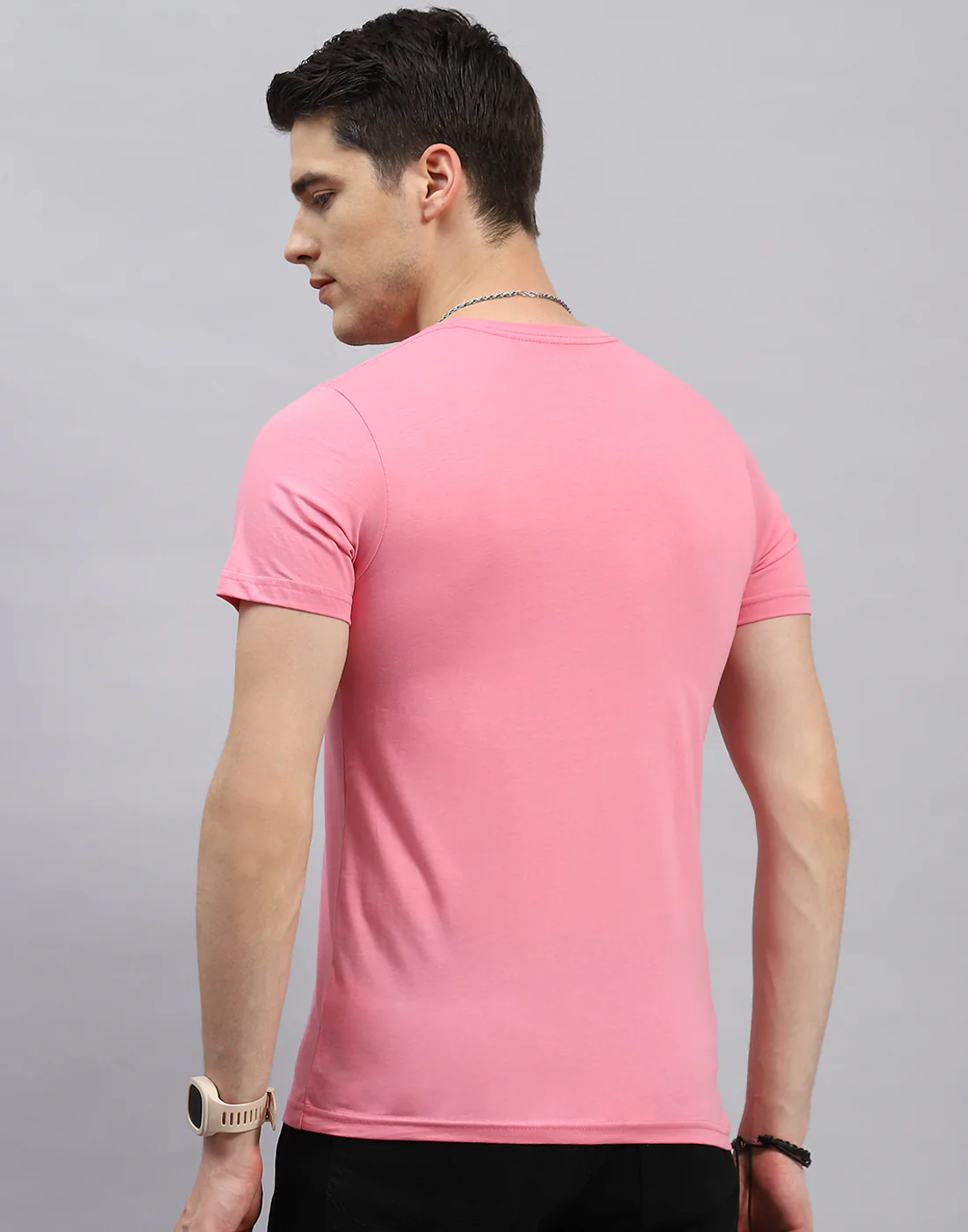 Men Green, Pink & Yellow Solid Round Neck Half Sleeve T-Shirt (Pack of 3) - Image 9