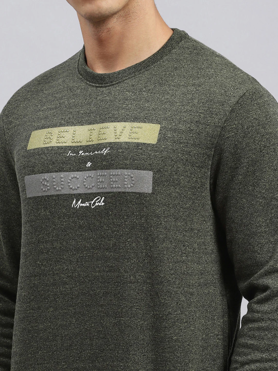 Men Green Plain Sweatshirt - Image 6