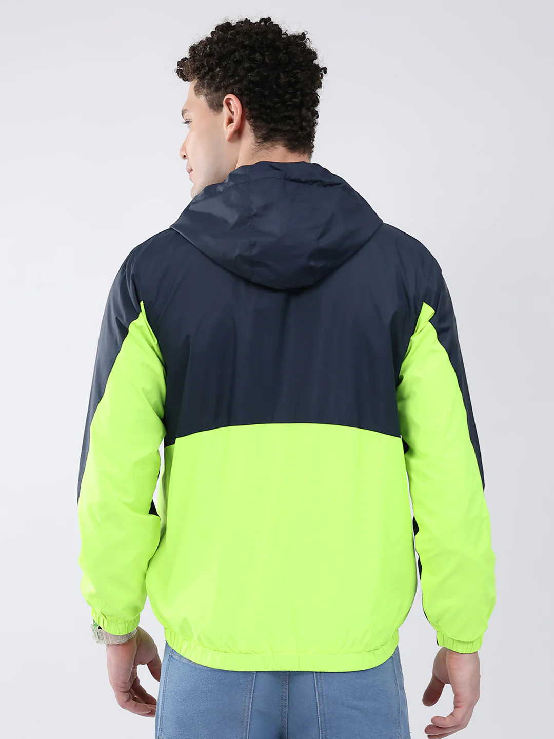 Men Green Printed Collar Full Sleeve Jacket - Image 5
