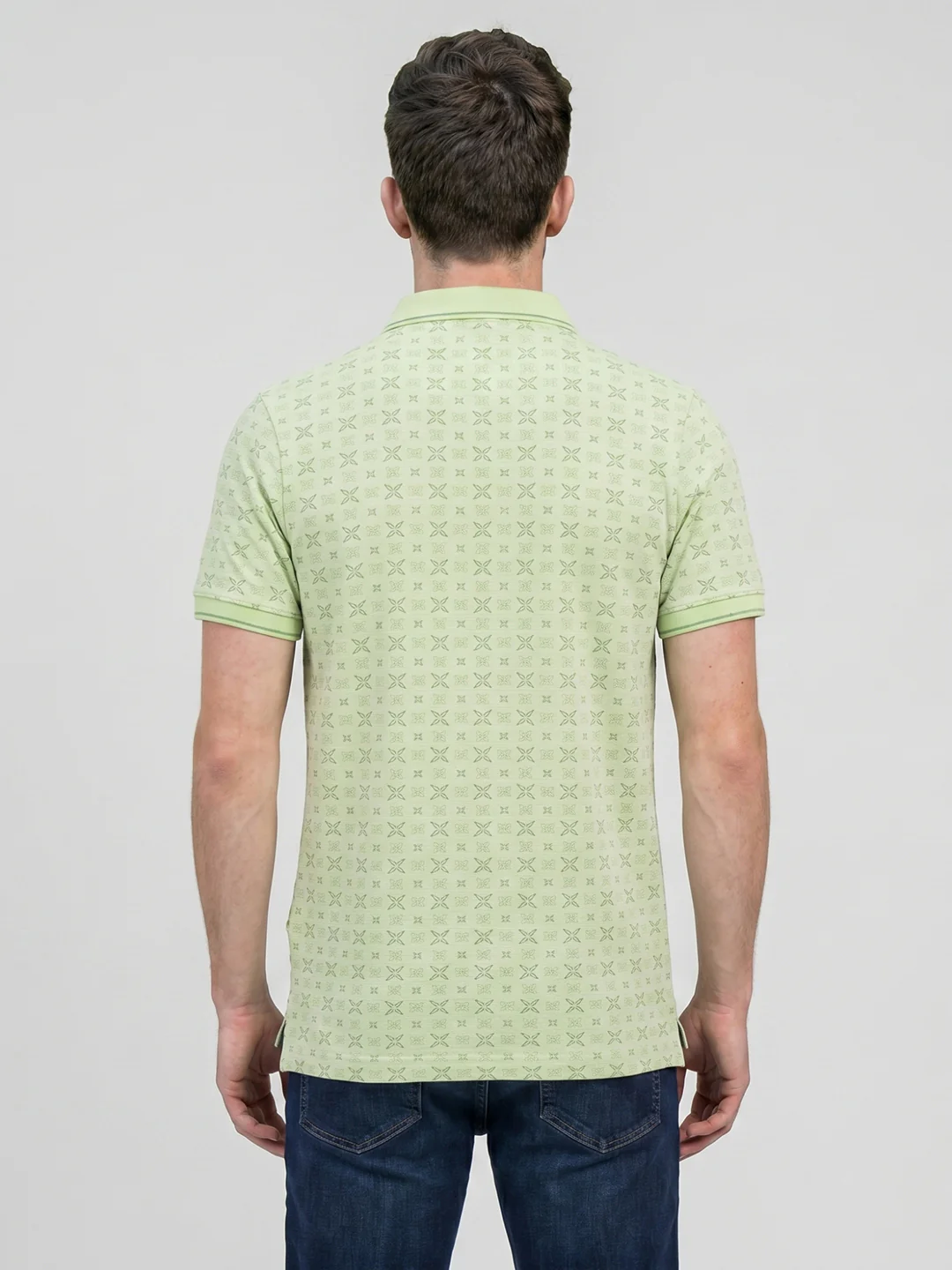 Men Green Printed Collar Half Sleeve T-Shirt - Image 4