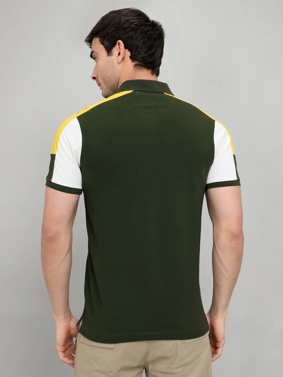 Men Green Printed Collar Half Sleeve T-Shirt - Image 5