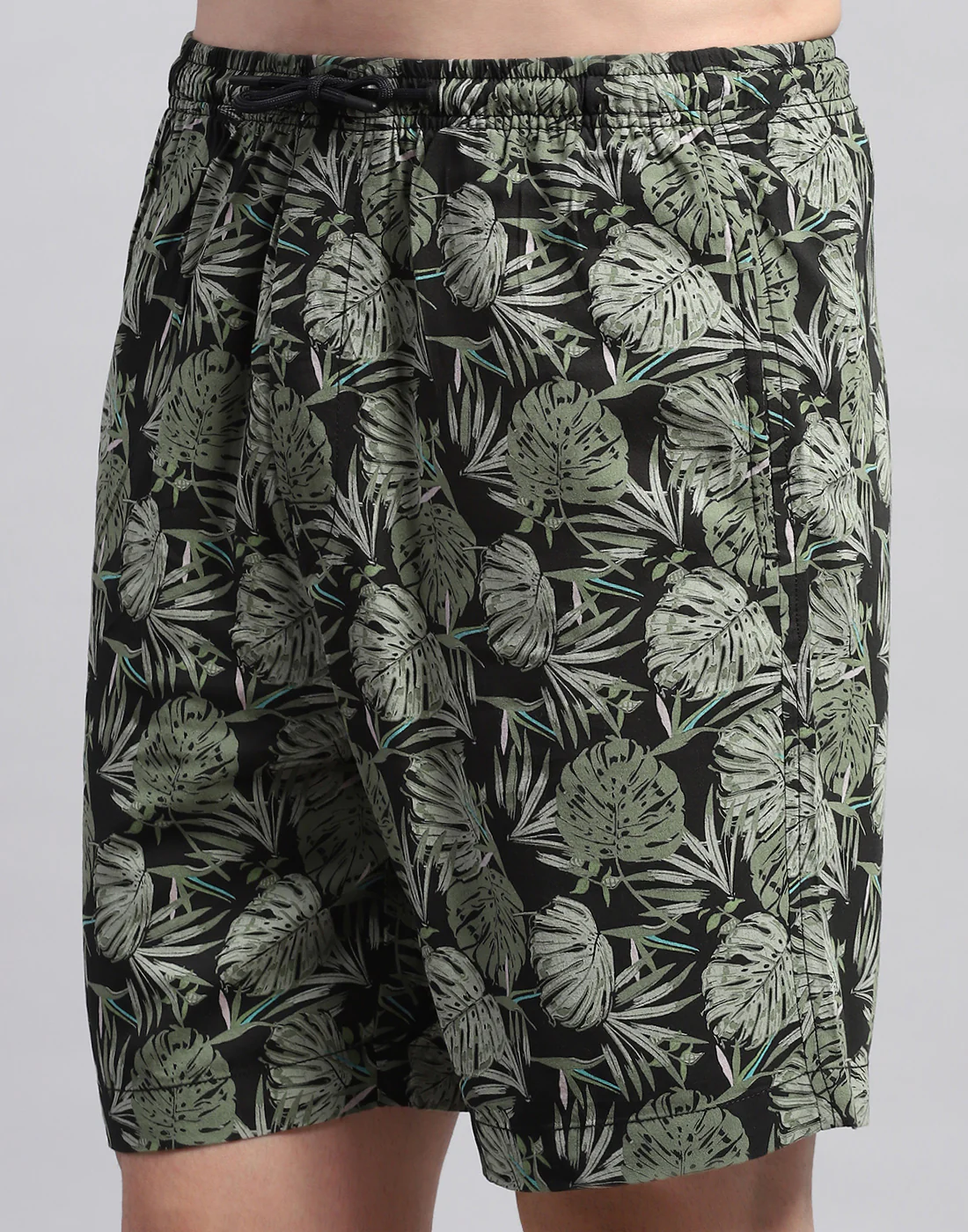 Men Green Printed Collar Neck Half Sleeve Cords Set - Image 8