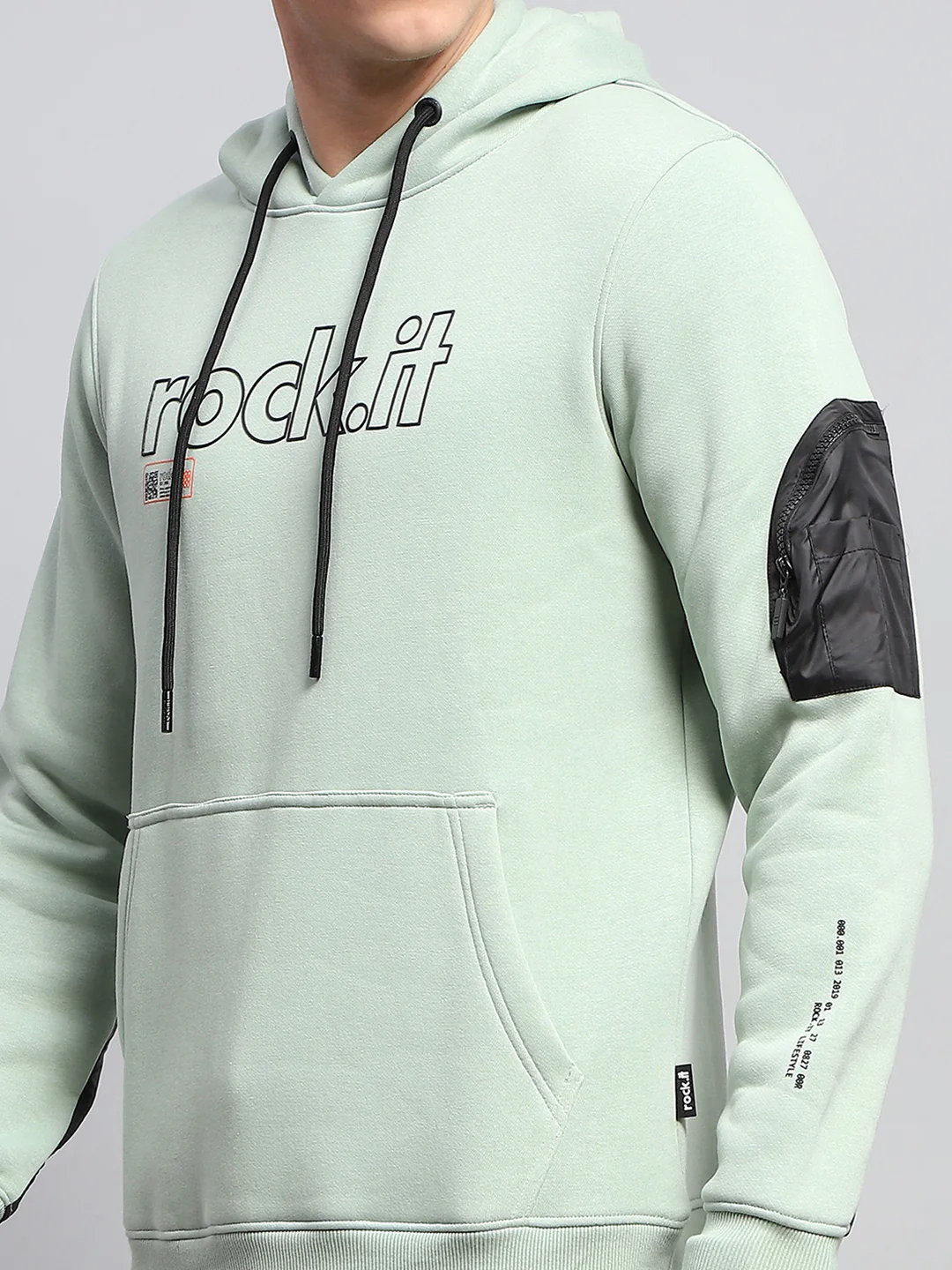 Rock.it Men Green Printed Hooded Full Sleeve Winter Tracksuit - Image 6