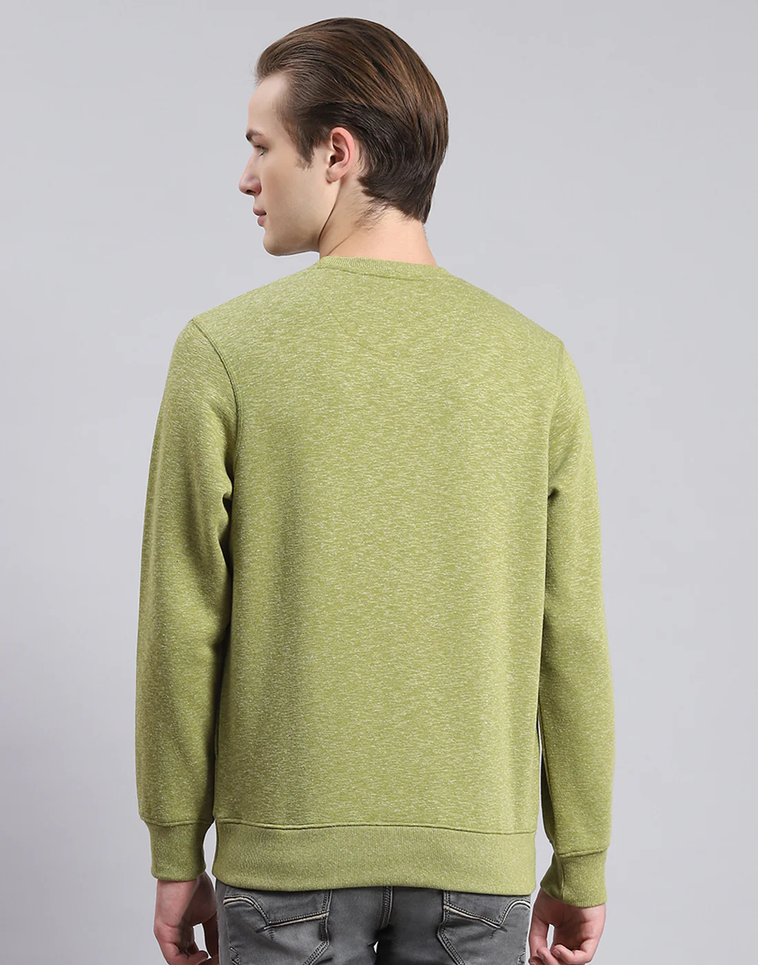 Men Green Printed Round Neck Full Sleeve Sweatshirt - Image 5