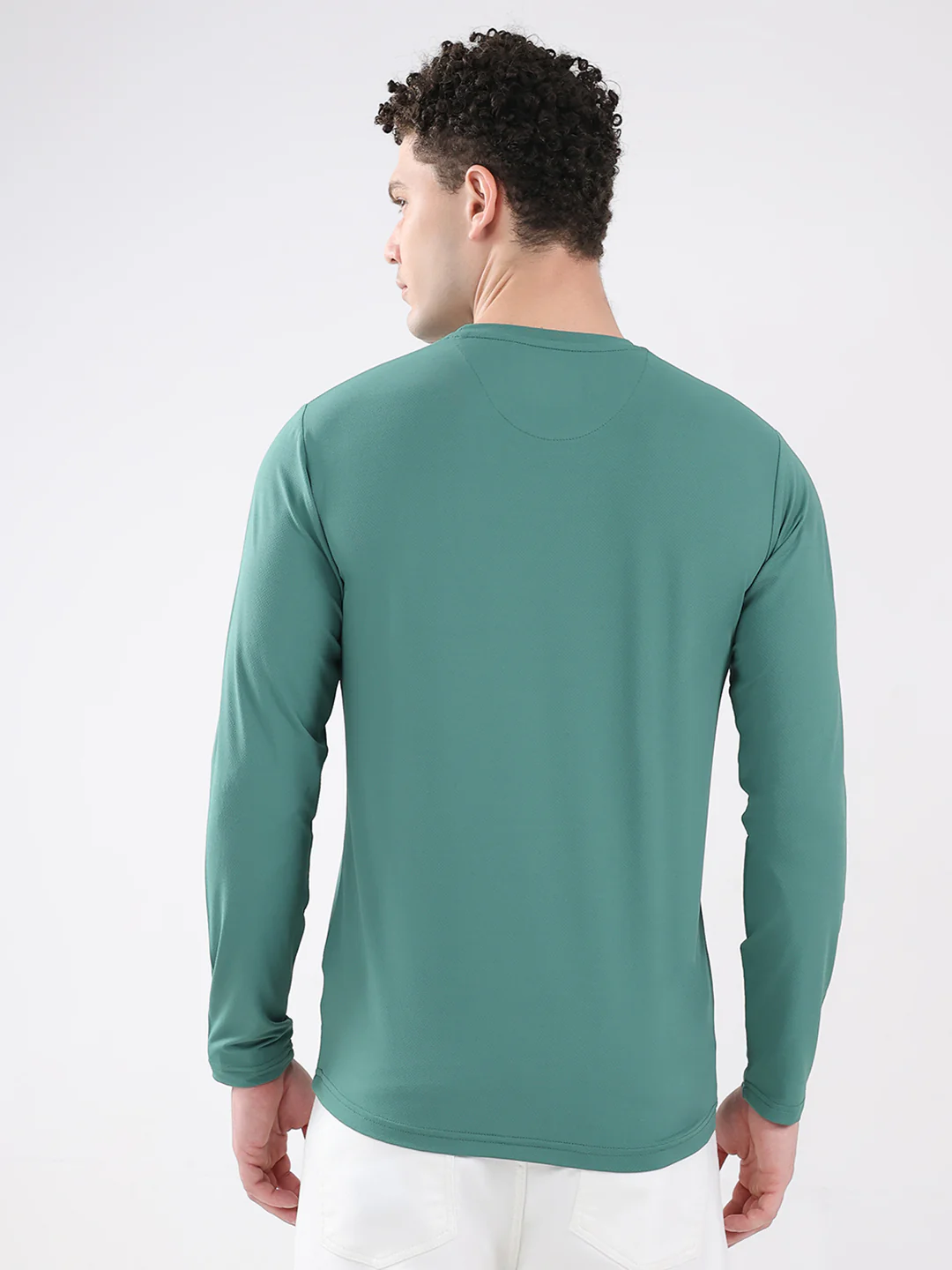 Rock.it Men Green Printed Round Neck Full Sleeve Winter T-Shirt - Image 5