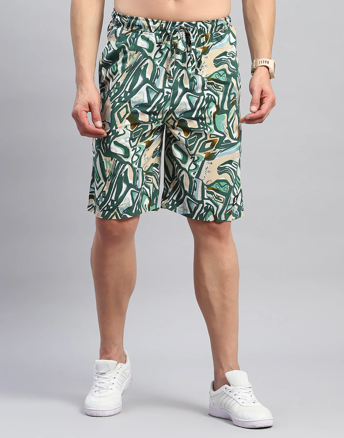 Rock.it Men Green Printed Round Neck Half Sleeve Cords Set - Image 7