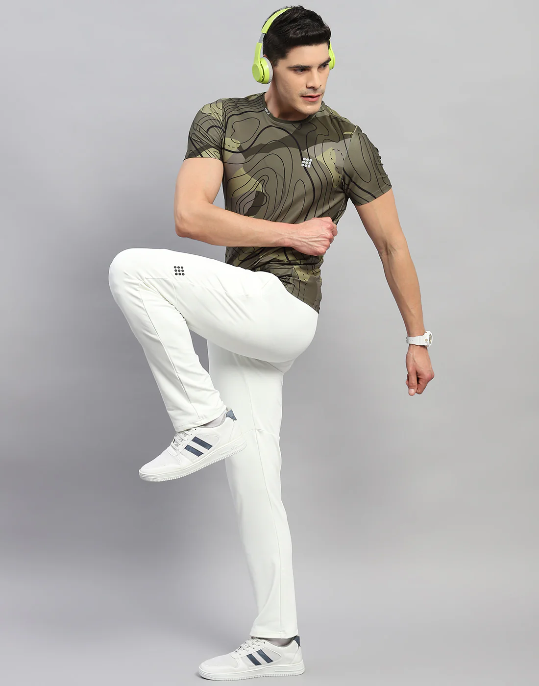 Rock.it Men Green Printed Round Neck Half Sleeve T-Shirt - Image 2