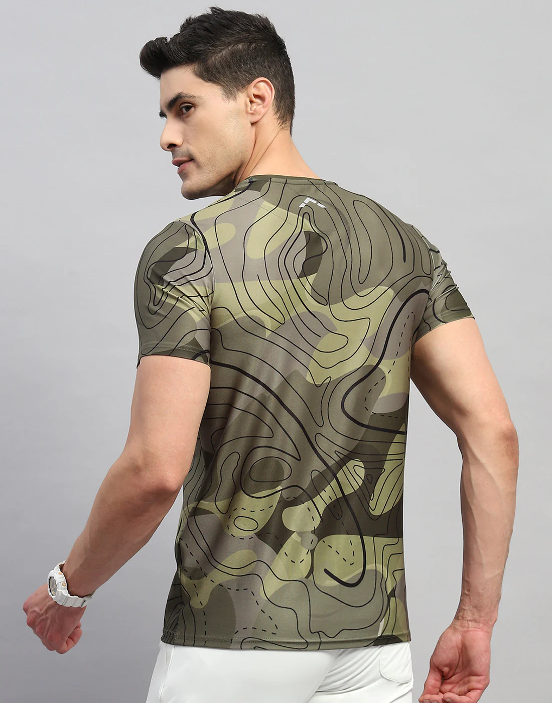 Rock.it Men Green Printed Round Neck Half Sleeve T-Shirt - Image 5