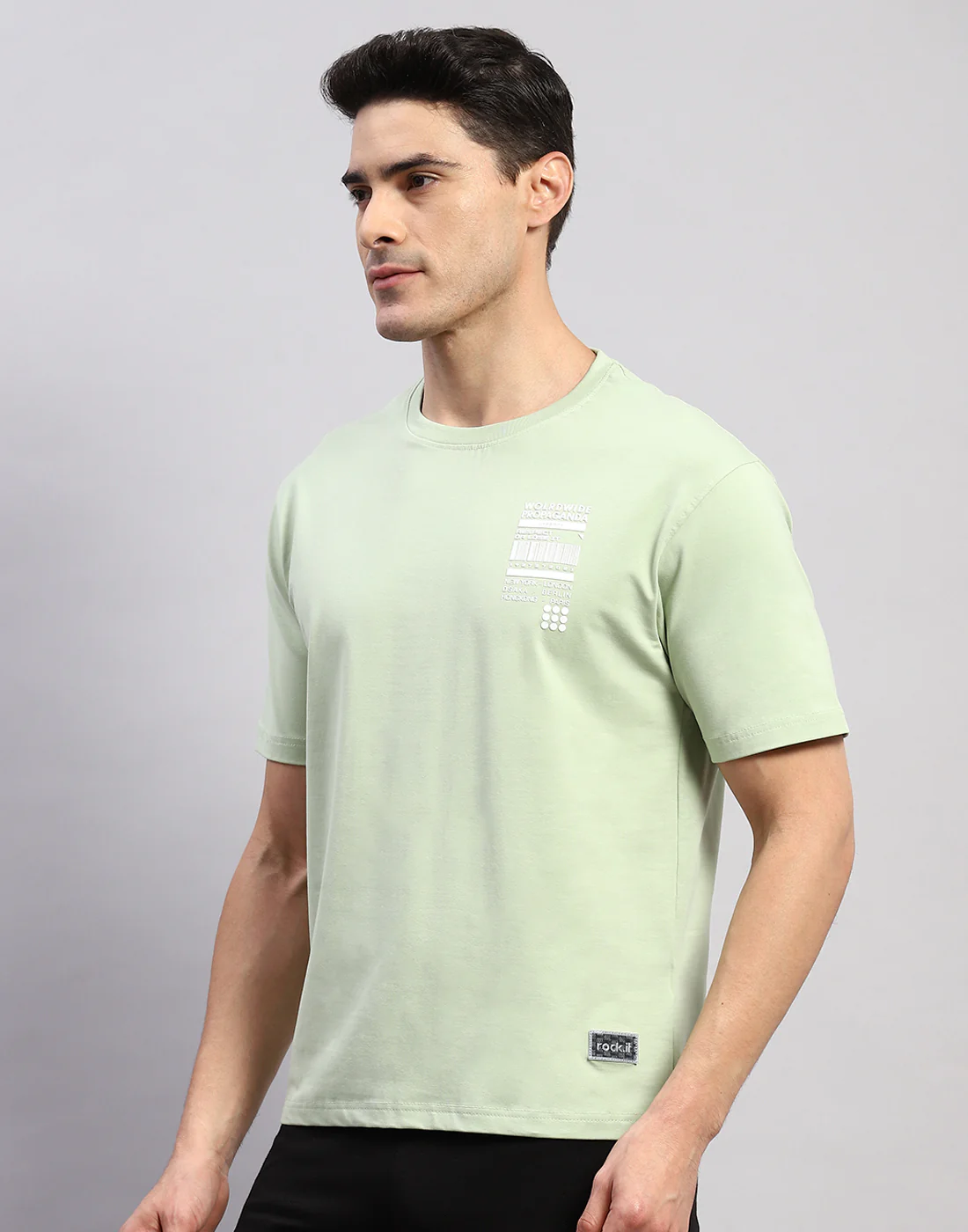 Rock.it Men Green Printed Round Neck Half Sleeve T-Shirt - Image 4