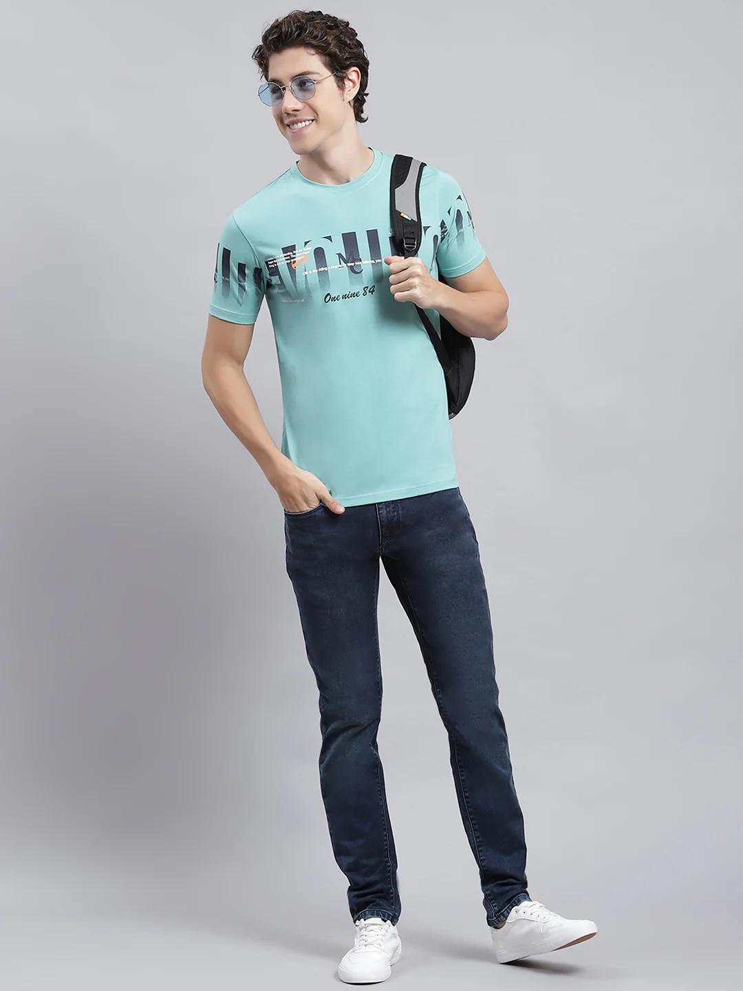 Men Green Printed T-Shirt - Image 2