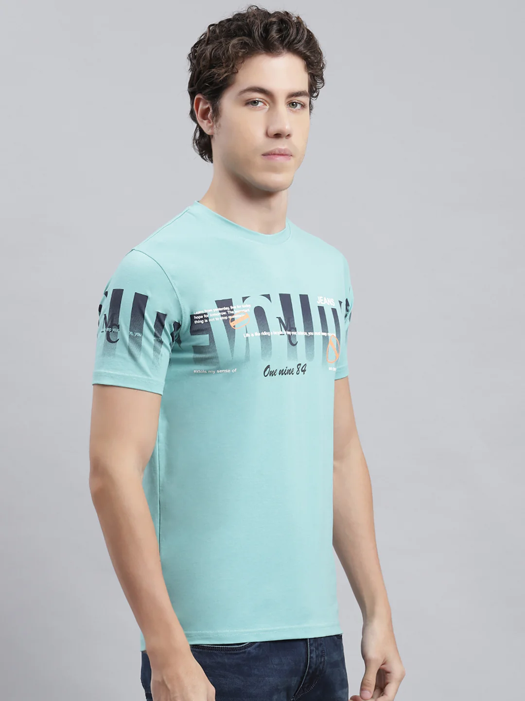 Men Green Printed T-Shirt - Image 3