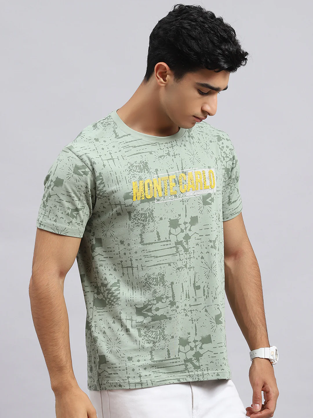 Men Green Printed T-Shirt - Image 3